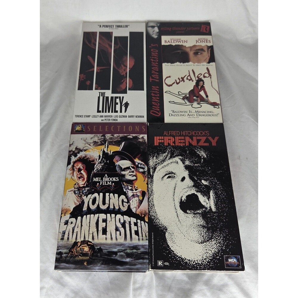 Thriller Horror VHS Lot Young Frankenstein Frenzy The Limey Curdled Mel Brooks